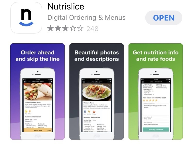 Nutrislice app